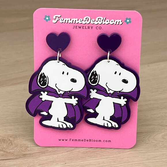 NWT FemmeDeBloom Vampire Snoop Drop Earrings - Picture 1 of 13